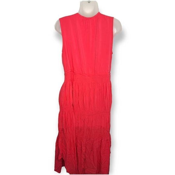 Sweet Lovely by Jen Showy Flowy Dress in Bright Coral size Small - Picture 4 of 7